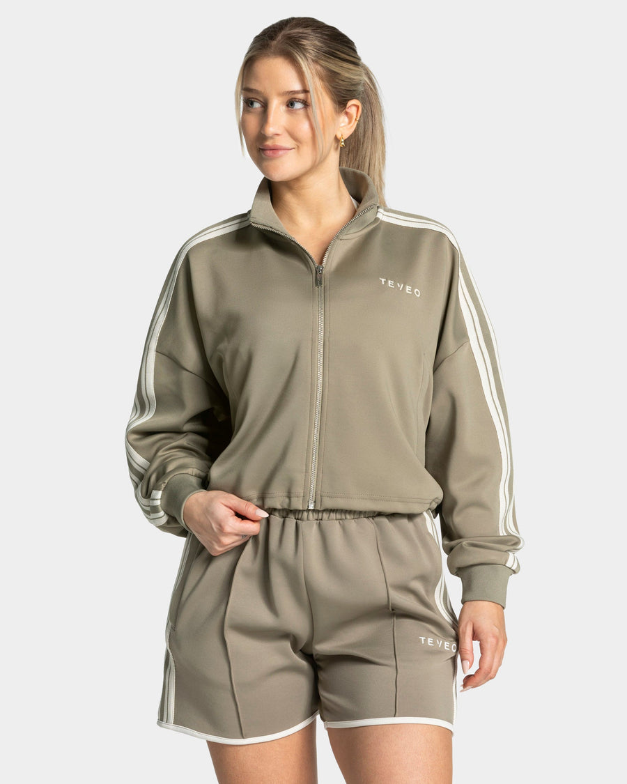 Veste de sport zippée et courte Club « kaki »