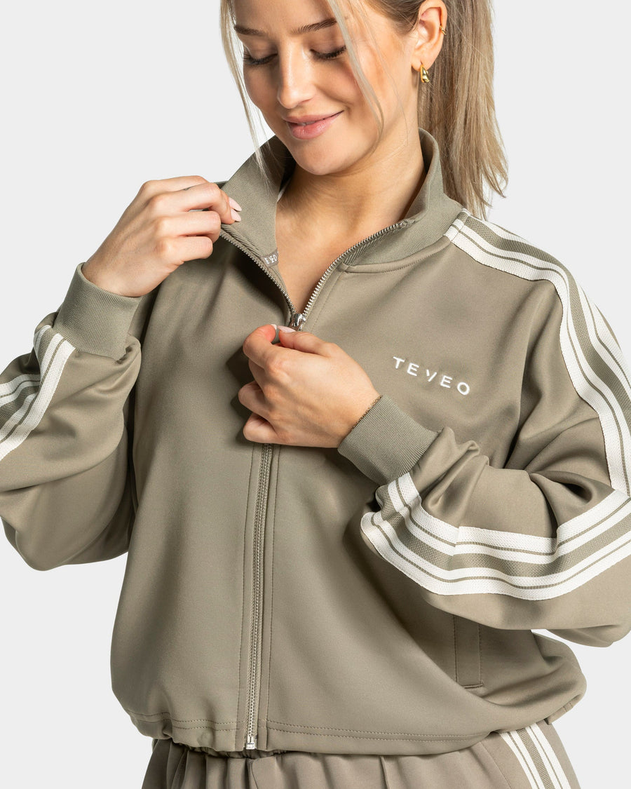 Veste de sport zippée et courte Club « kaki »