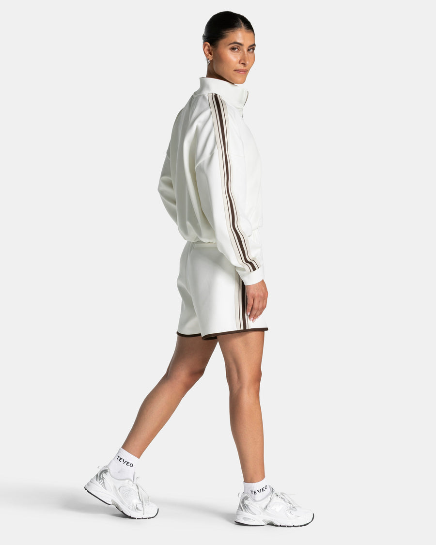 Veste de sport zippée Cropped Club « blanc cassé »