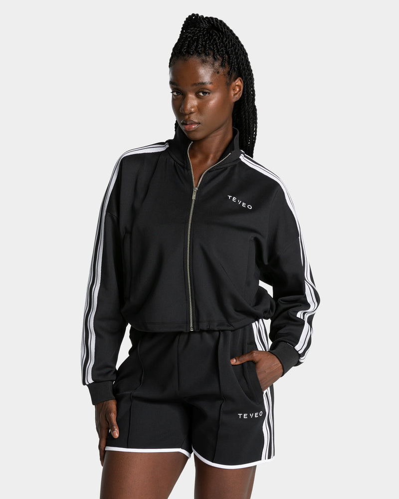 Veste de sport zippée Cropped Club « noire »