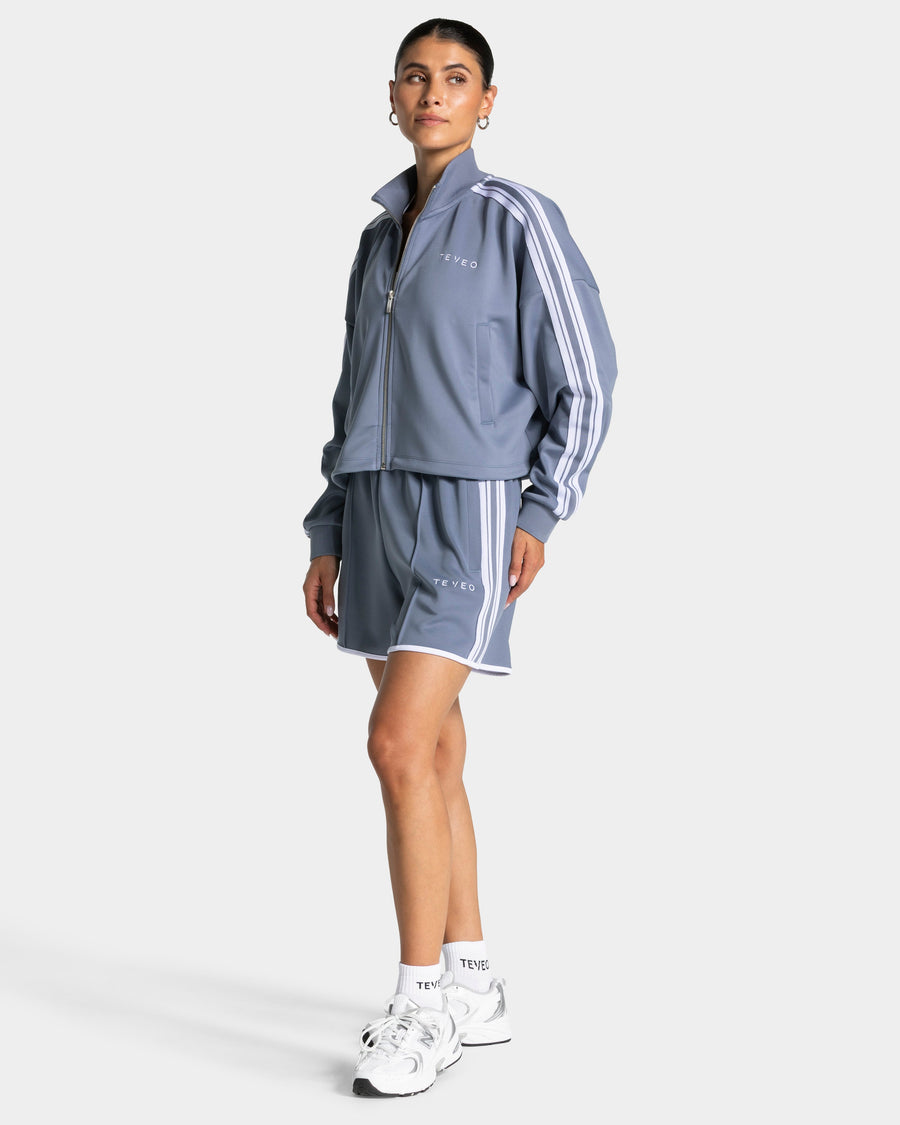 Veste de sport zippée Cropped Club « bleu acier »
