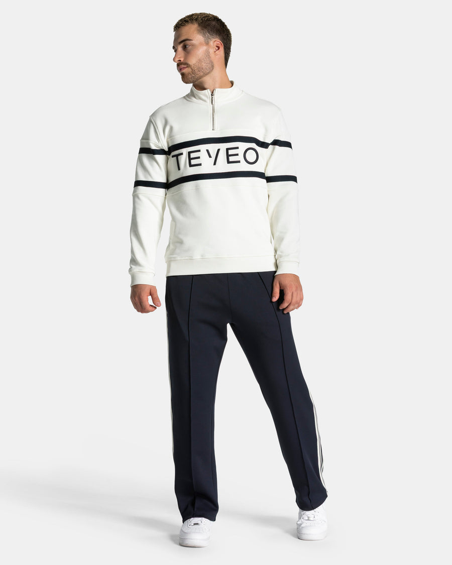 Sweat-shirt demi-zippé Club « blanc cassé-Midnight »