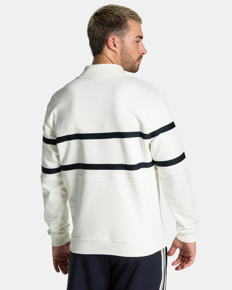 Sweat-shirt demi-zippé Club « blanc cassé-Midnight »