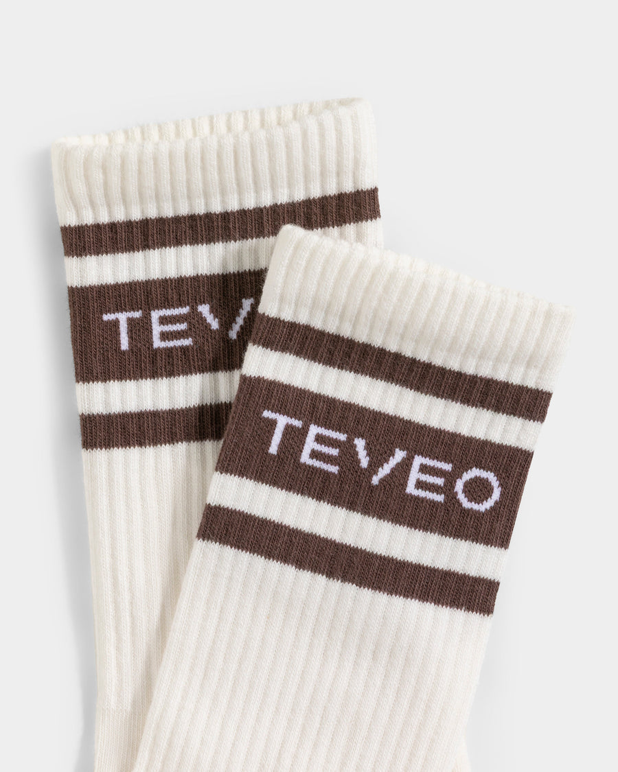 Chaussettes Club (lot de 2) « Off White - Espresso »
