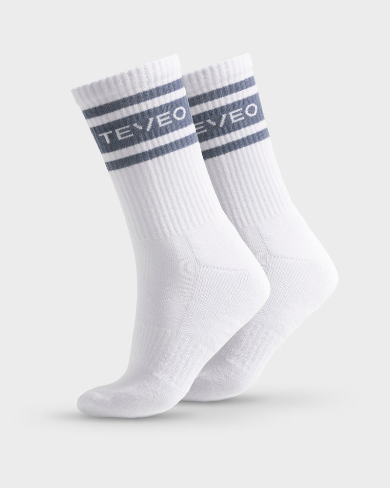 Chaussettes Club (lot de 2) « Blanc - Bleu acier »