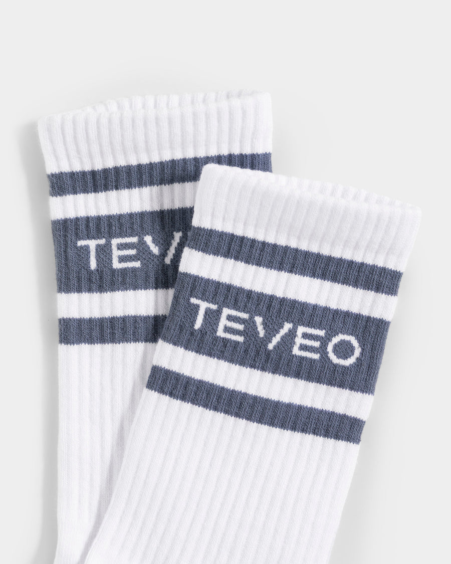 Chaussettes Club (lot de 2) « Blanc - Bleu acier »