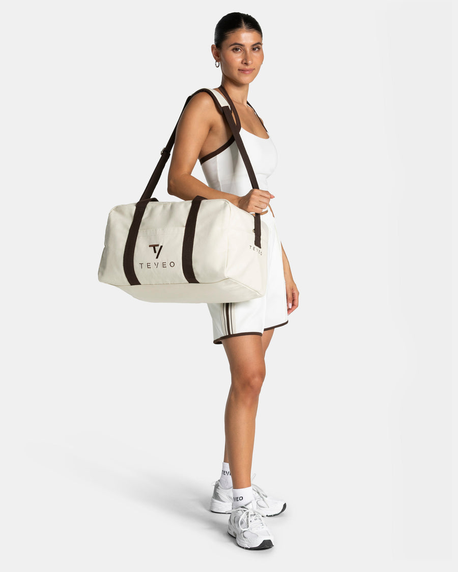Weekender Bag Club « blanc cassé-Espresso »