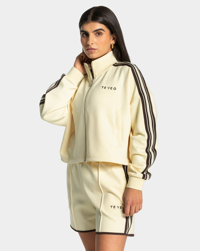 Veste de sport zippée et courte Club « Butter Yellow »