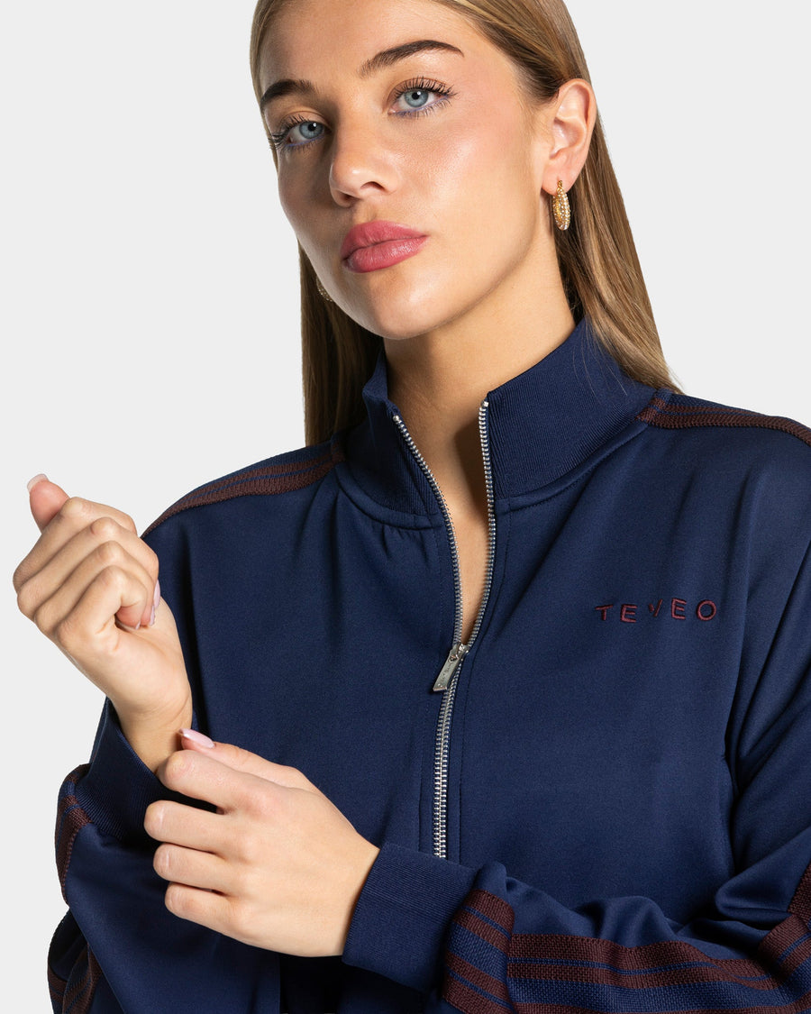 Veste de sport zippée et courte Club « Bleu foncé »