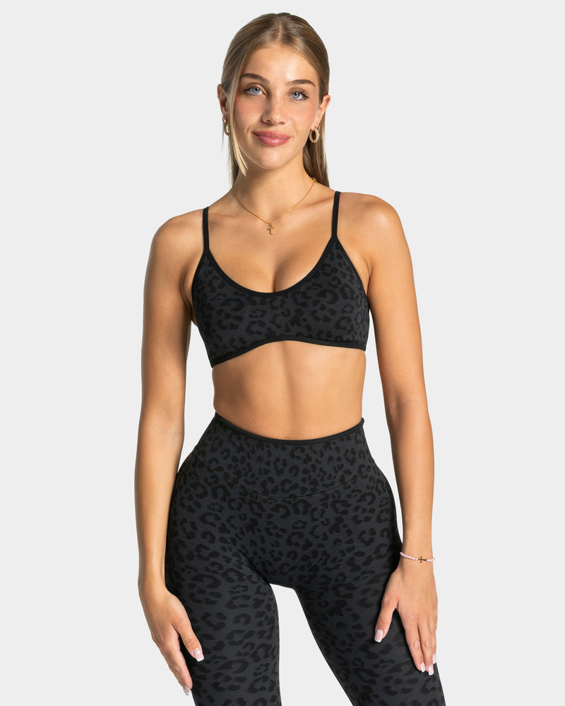 Brassière Contrastline « léopard noir »