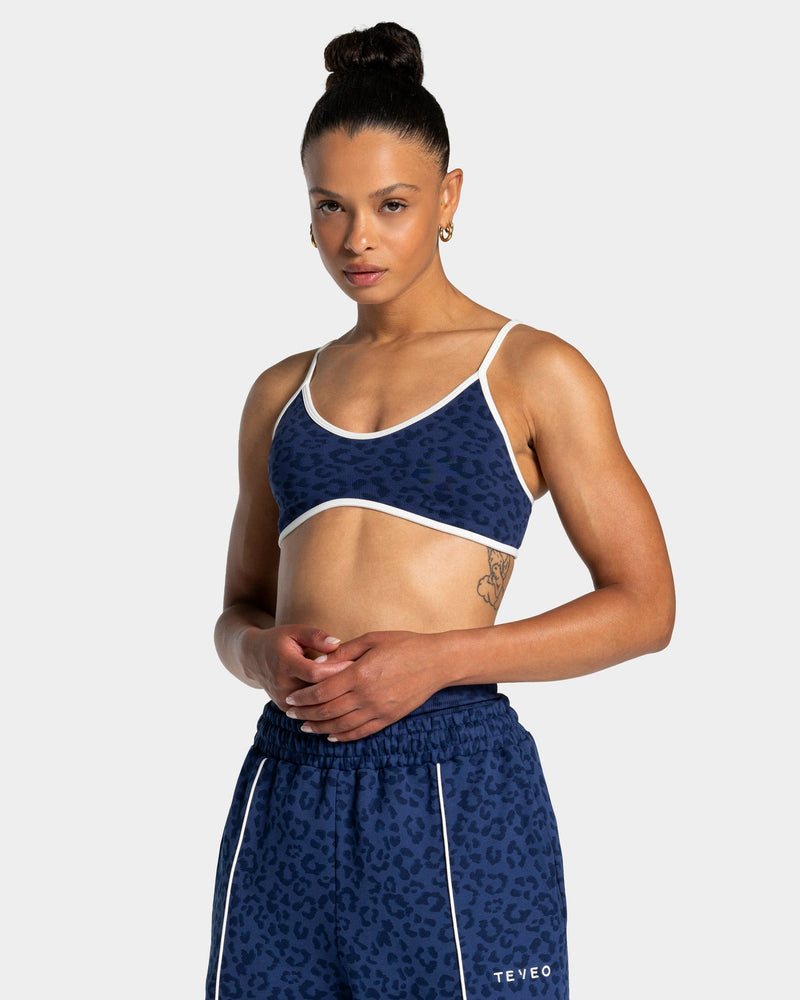 Brassière Contrastline « Léopard bleu foncé »