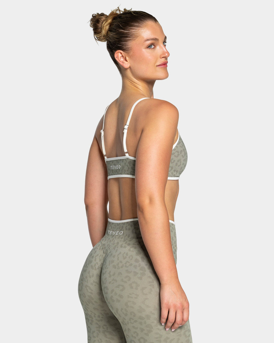 Brassière Contrastline « Léopard kaki »