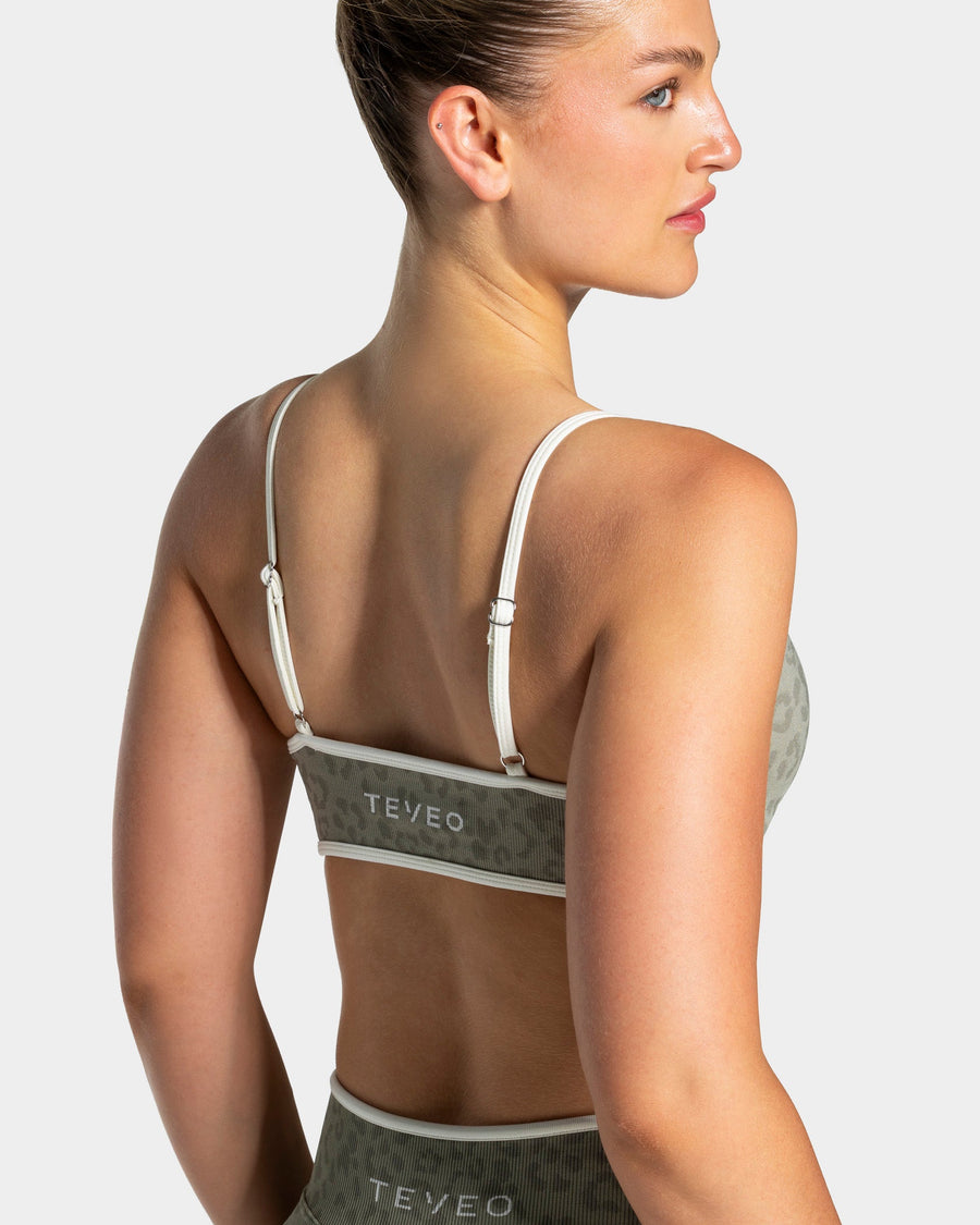 Brassière Contrastline « Léopard kaki »