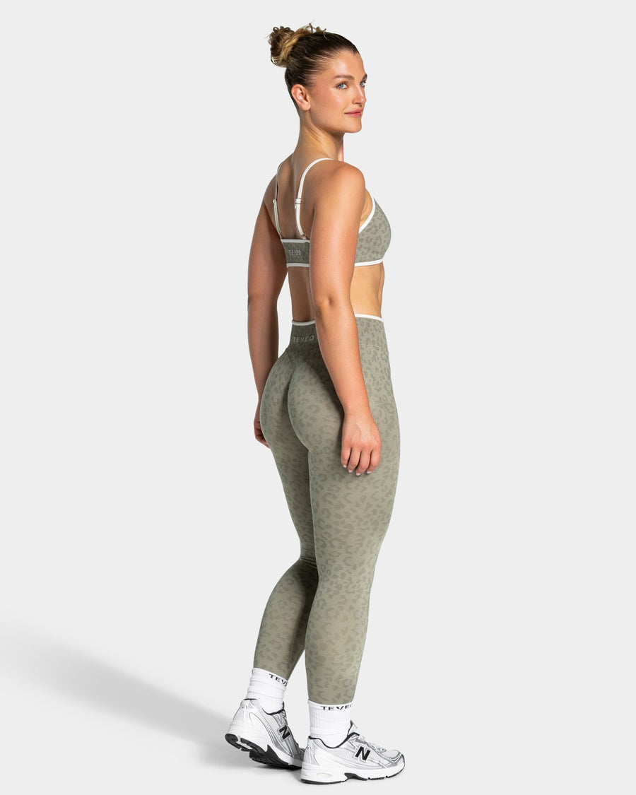 Brassière Contrastline « Léopard kaki »