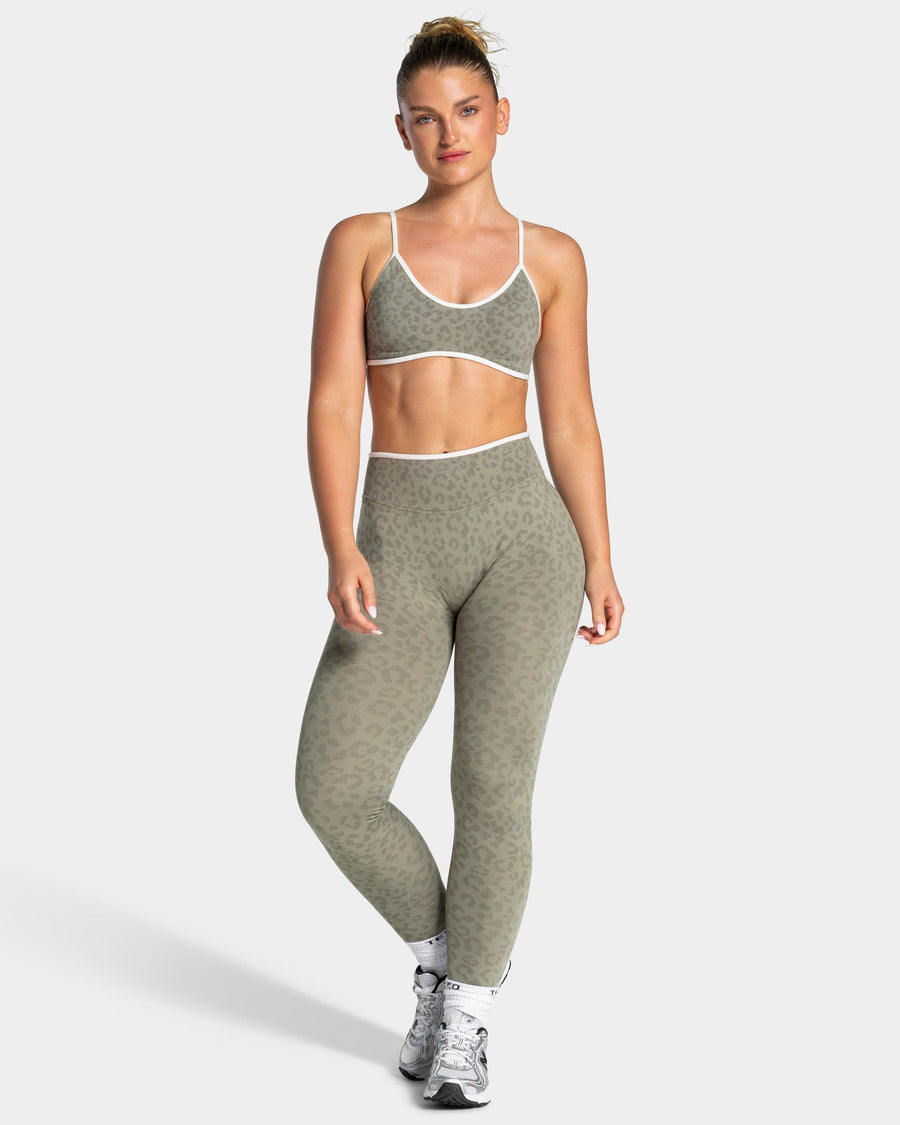 Brassière Contrastline « Léopard kaki »