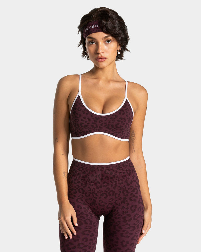 Brassière Contrastline « léopard Merlot »