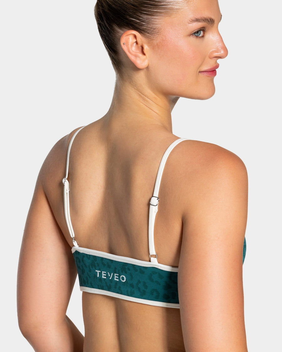 Brassière Contrastline « Léopard Petrol »