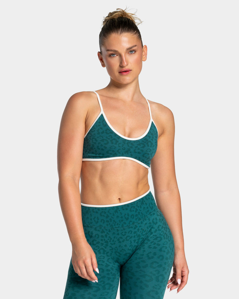 Brassière Contrastline « Léopard Petrol »