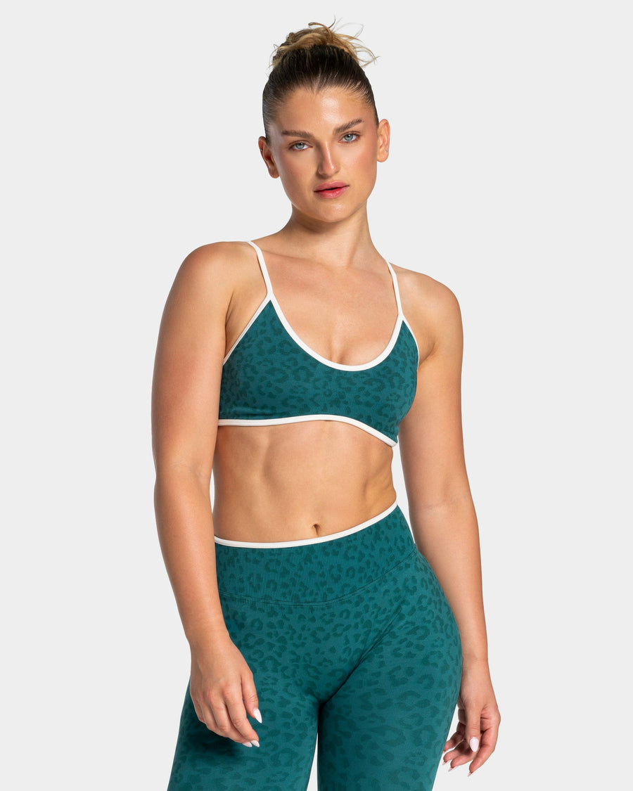 Brassière Contrastline « Léopard Petrol »