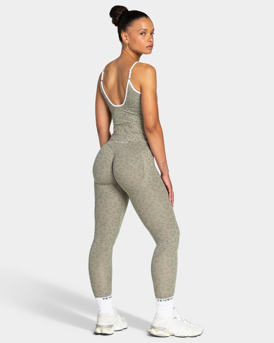 Legging Sculpt Scrunch Contrastline « Léopard kaki »