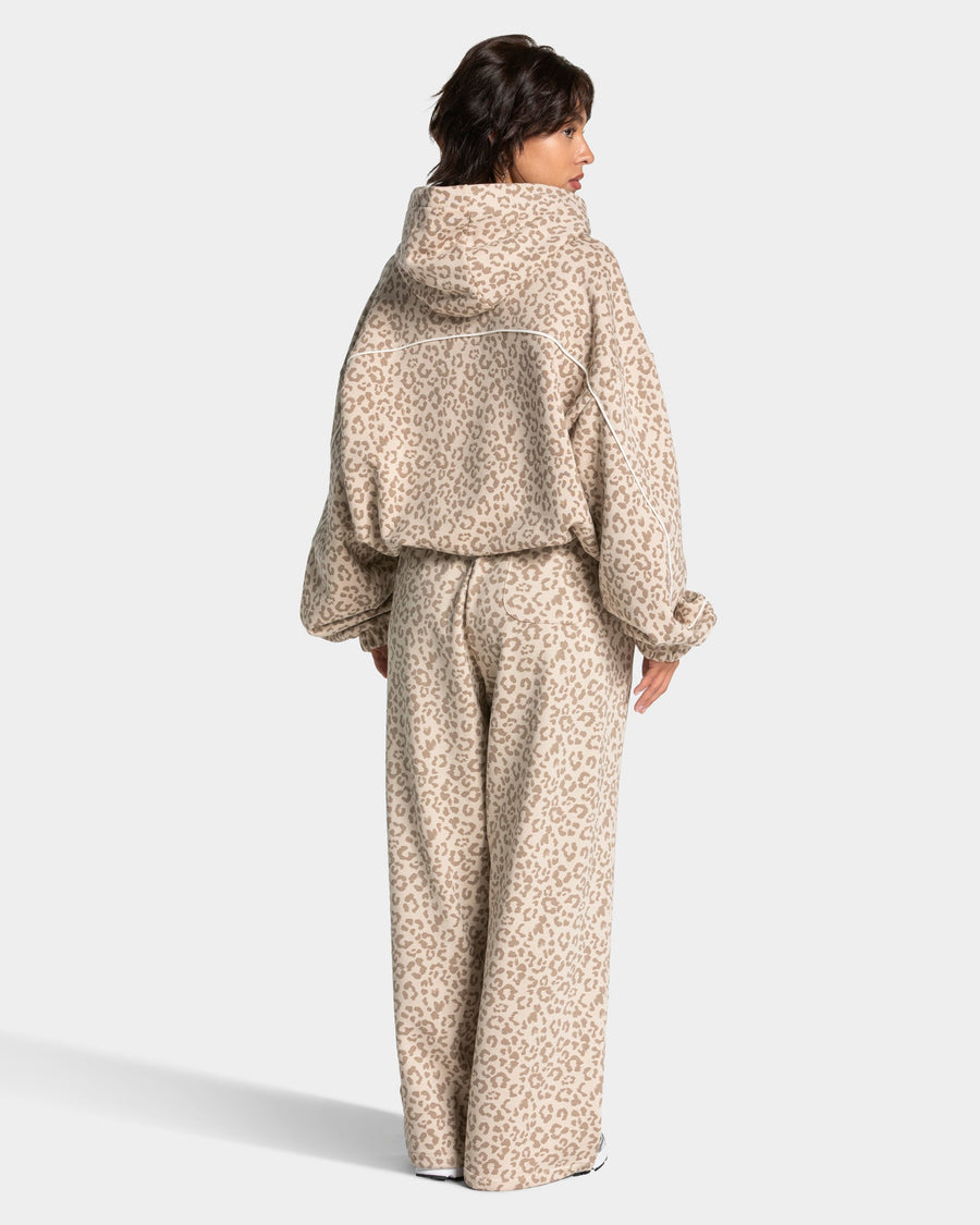 Sweat à capuche Contrastline « léopard Cream »