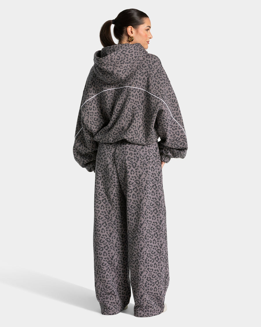 Sweat à capuche Contrastline « léopard graphite »