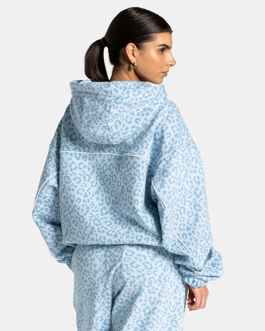 Sweat à capuche Contrastline « Léopard bleu layette »