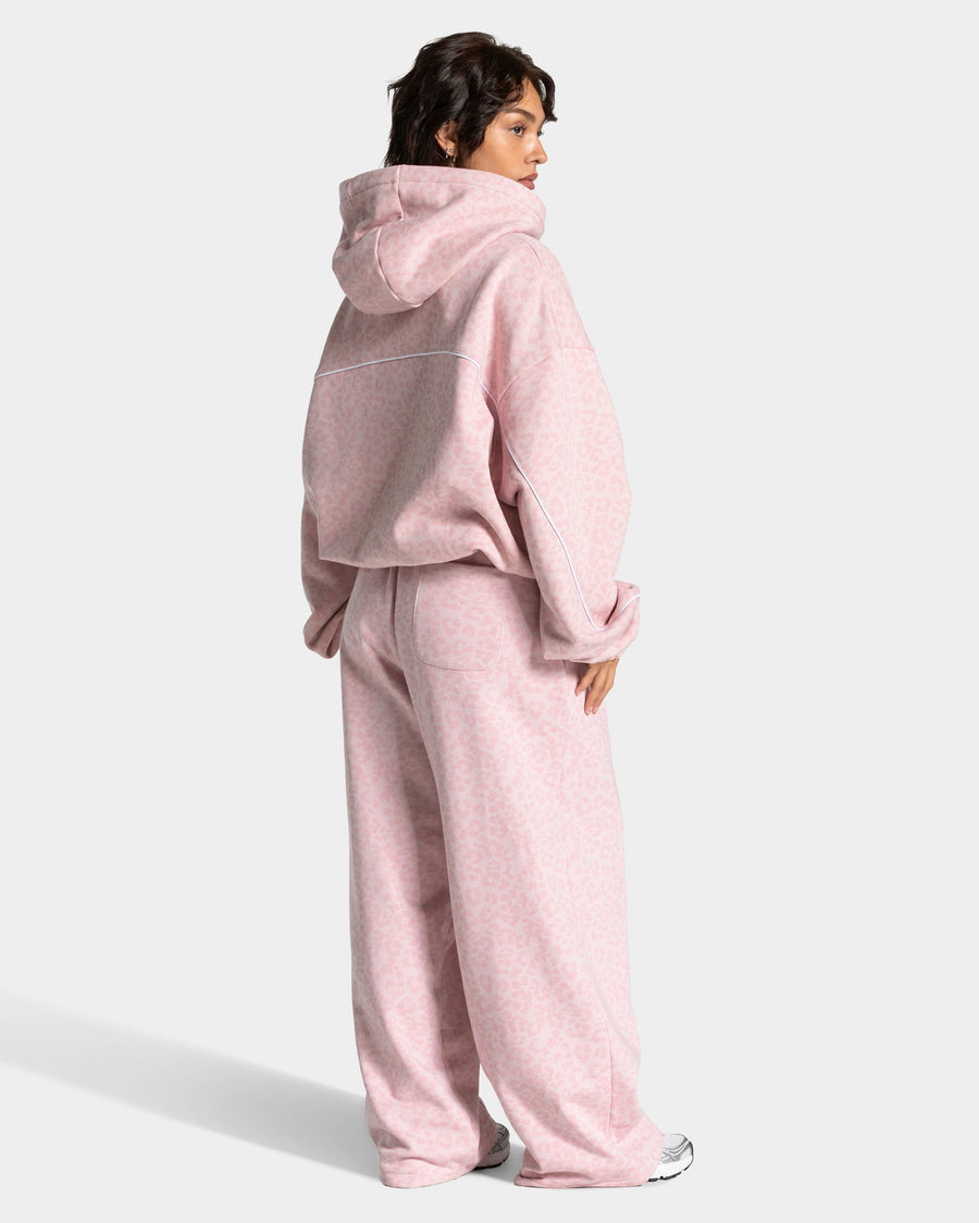 Sweat à capuche Contrastline « léopard rose »