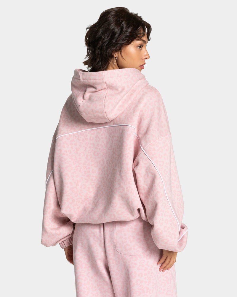 Sweat à capuche Contrastline « léopard rose »