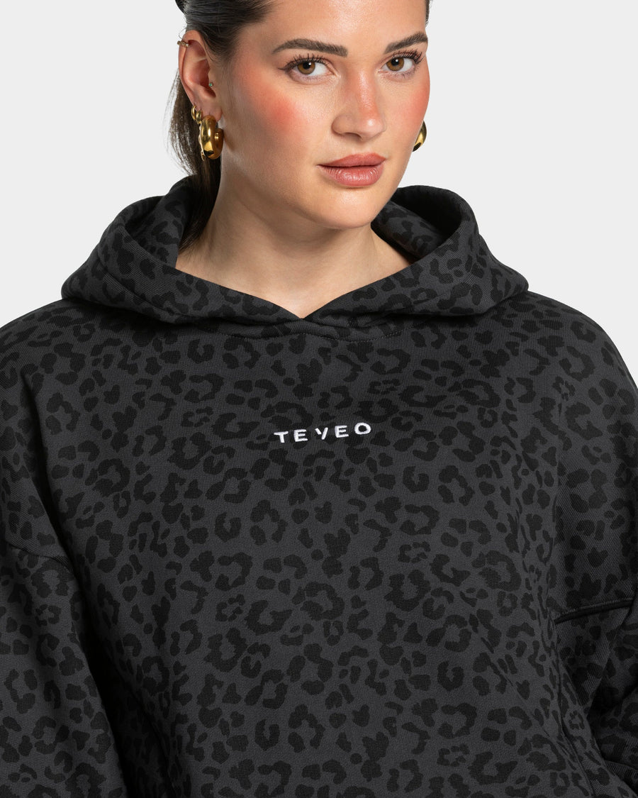 Sweat à capuche Contrastline « léopard noir »