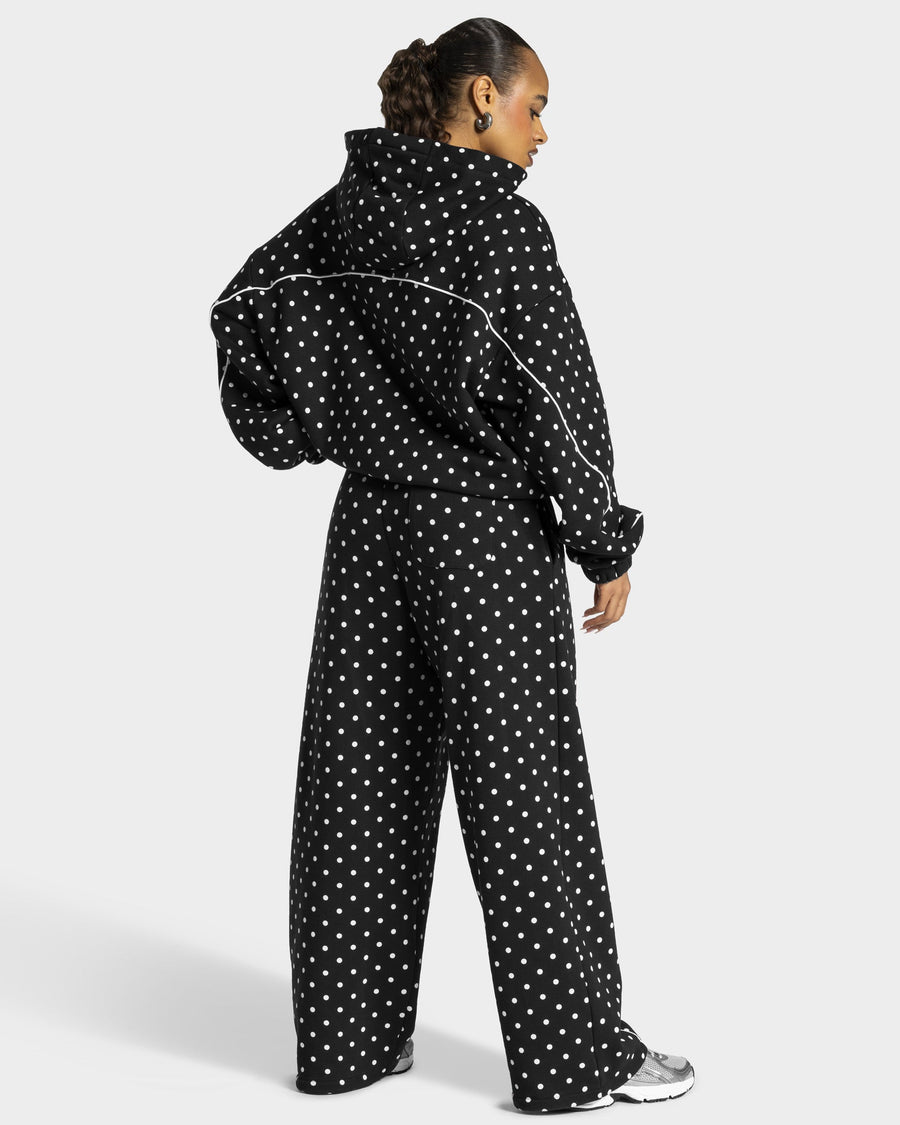 Sweat à capuche Contrastline « noir à pois »