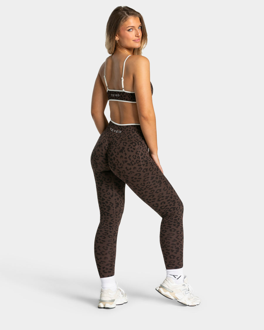 Legging Sculpt Scrunch Contrastline « léopard Espresso »