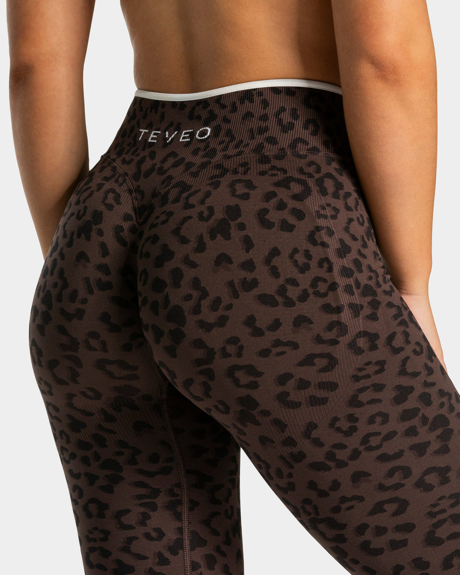 Legging Sculpt Scrunch Contrastline « léopard Espresso »