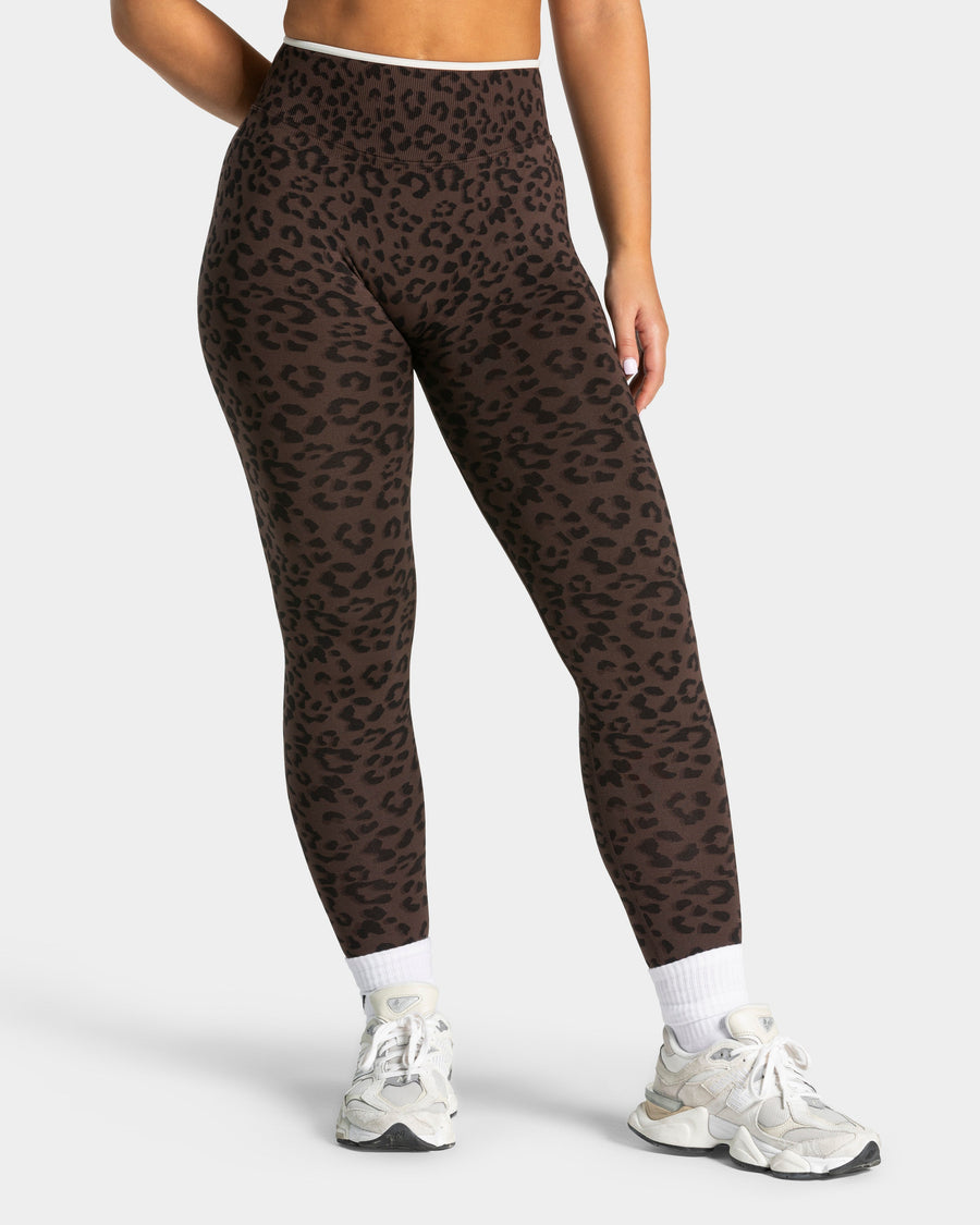 Legging Sculpt Scrunch Contrastline « léopard Espresso »