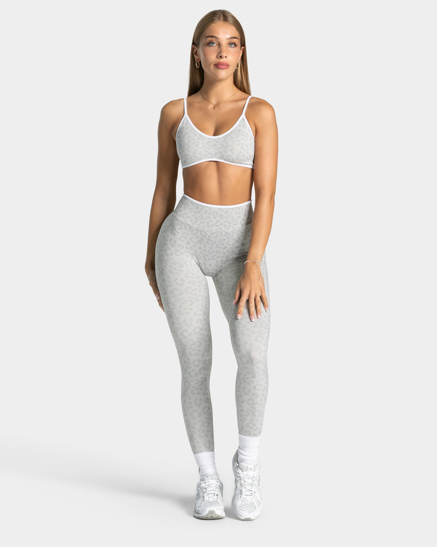 Legging Sculpt Scrunch Contrastline « léopard gris clair »