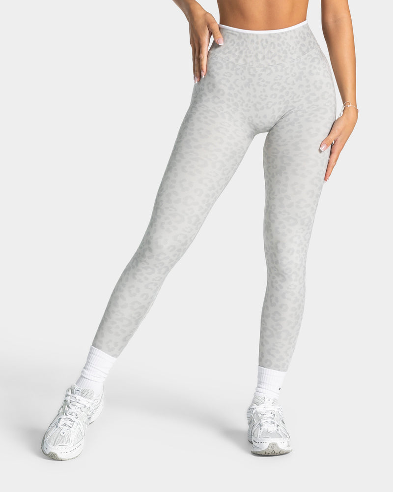 Legging Sculpt Scrunch Contrastline « léopard gris clair »