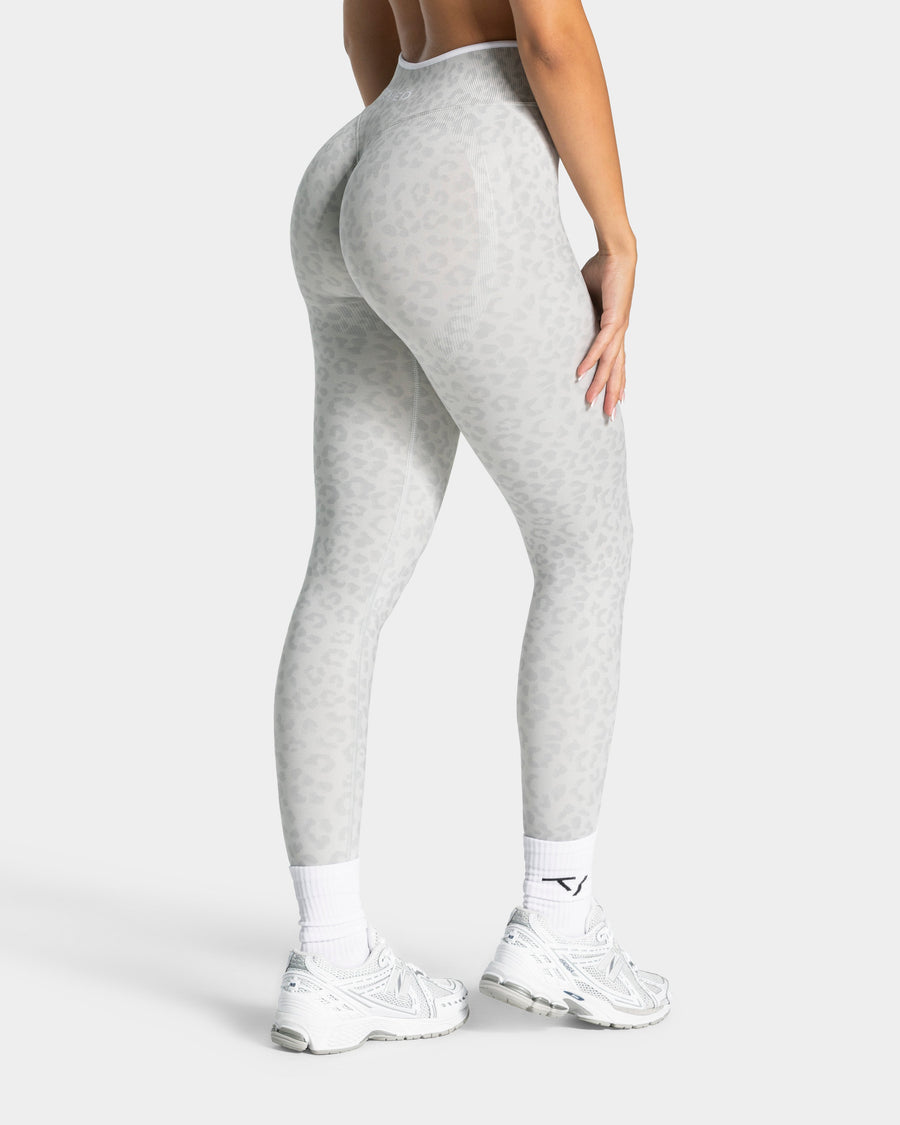 Legging Sculpt Scrunch Contrastline « léopard gris clair »