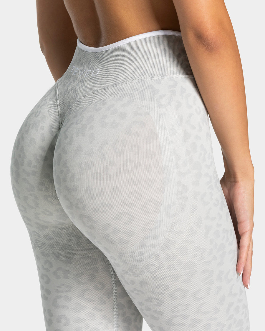 Legging Sculpt Scrunch Contrastline « léopard gris clair »