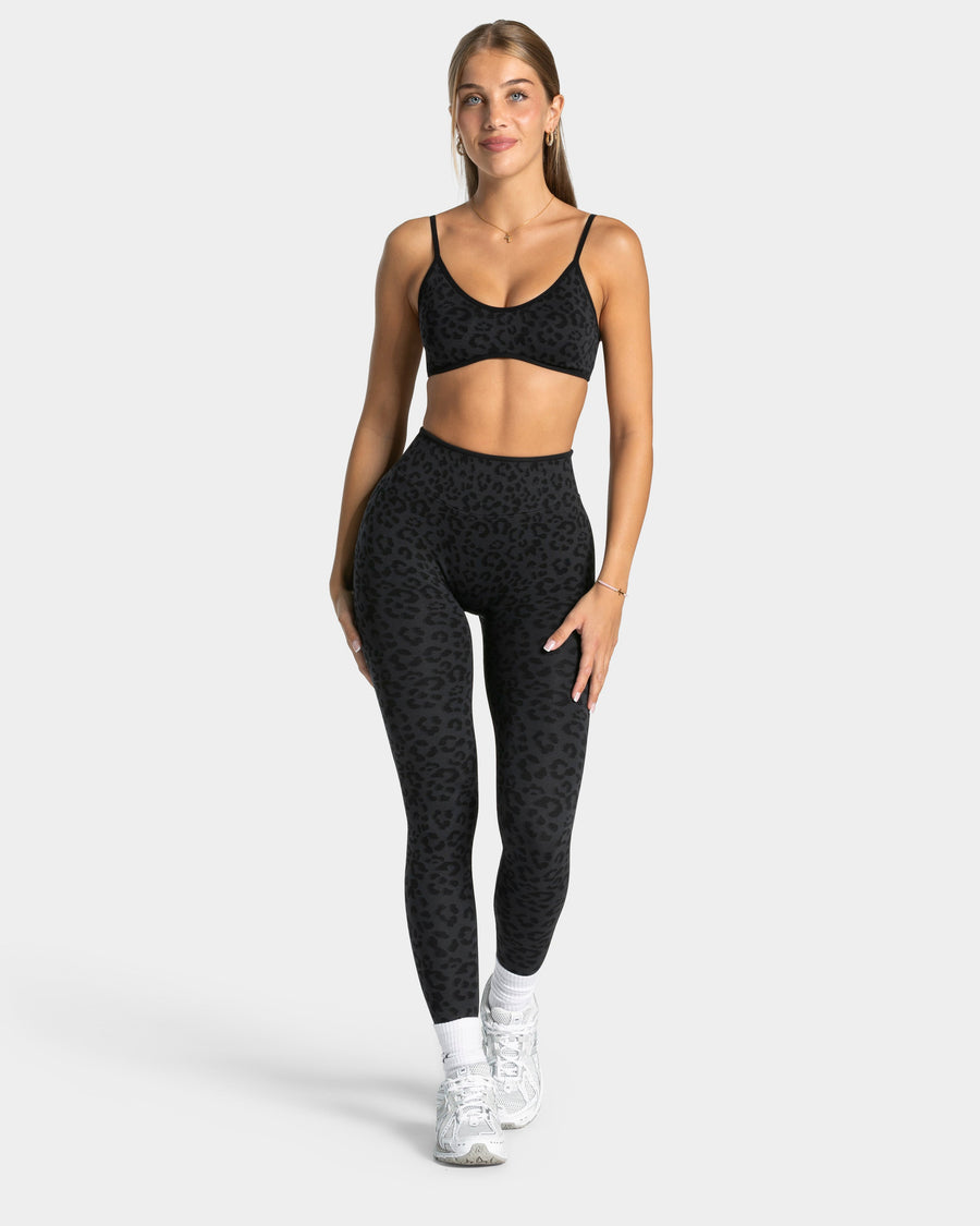 Legging Sculpt Scrunch Contrastline « léopard noir »