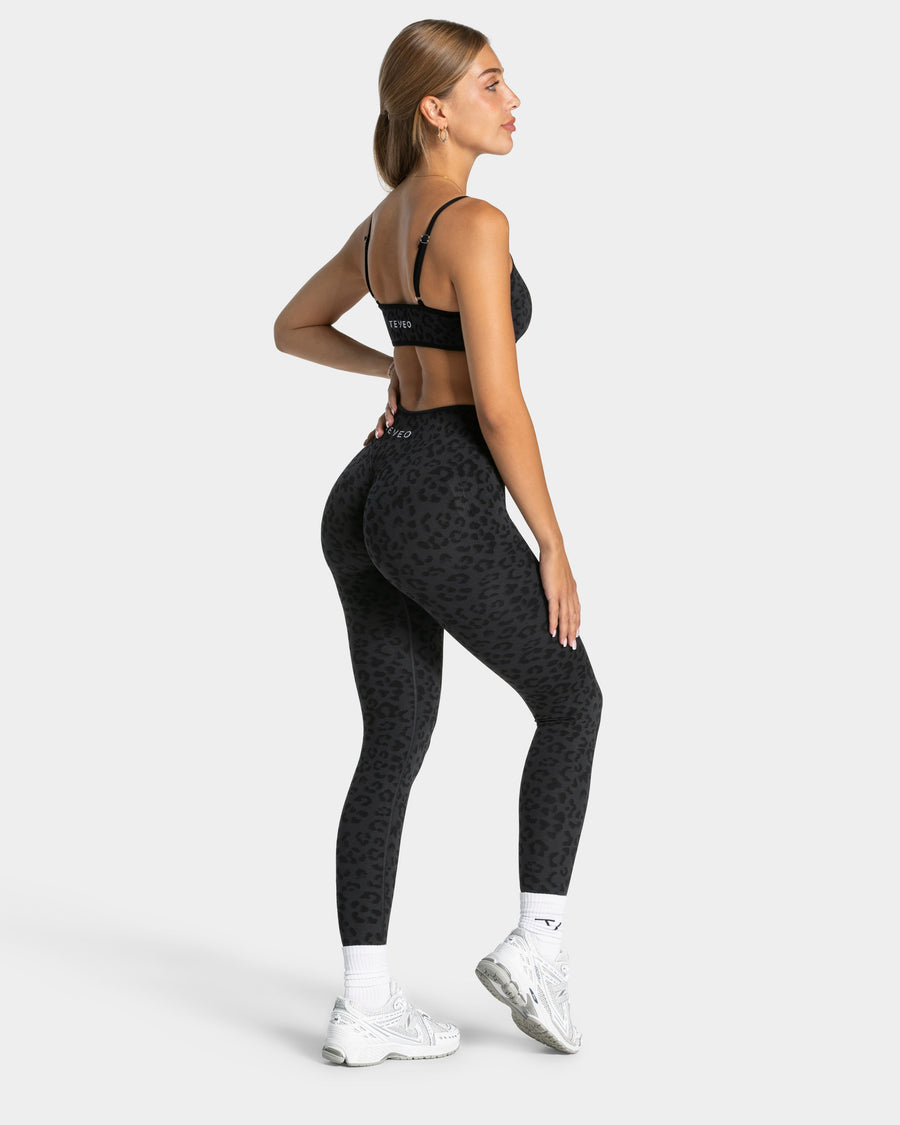 Legging Sculpt Scrunch Contrastline « léopard noir »