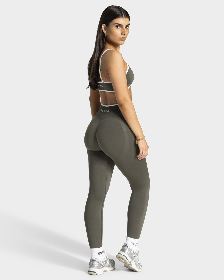 Legging Contrastline « kaki »