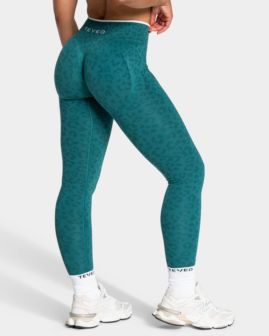 Legging Contrastline « Léopard Petrol »
