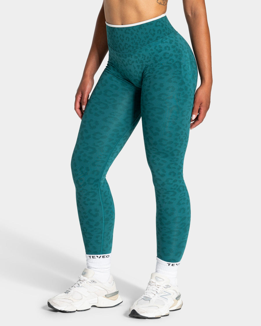 Legging Contrastline « Léopard Petrol »