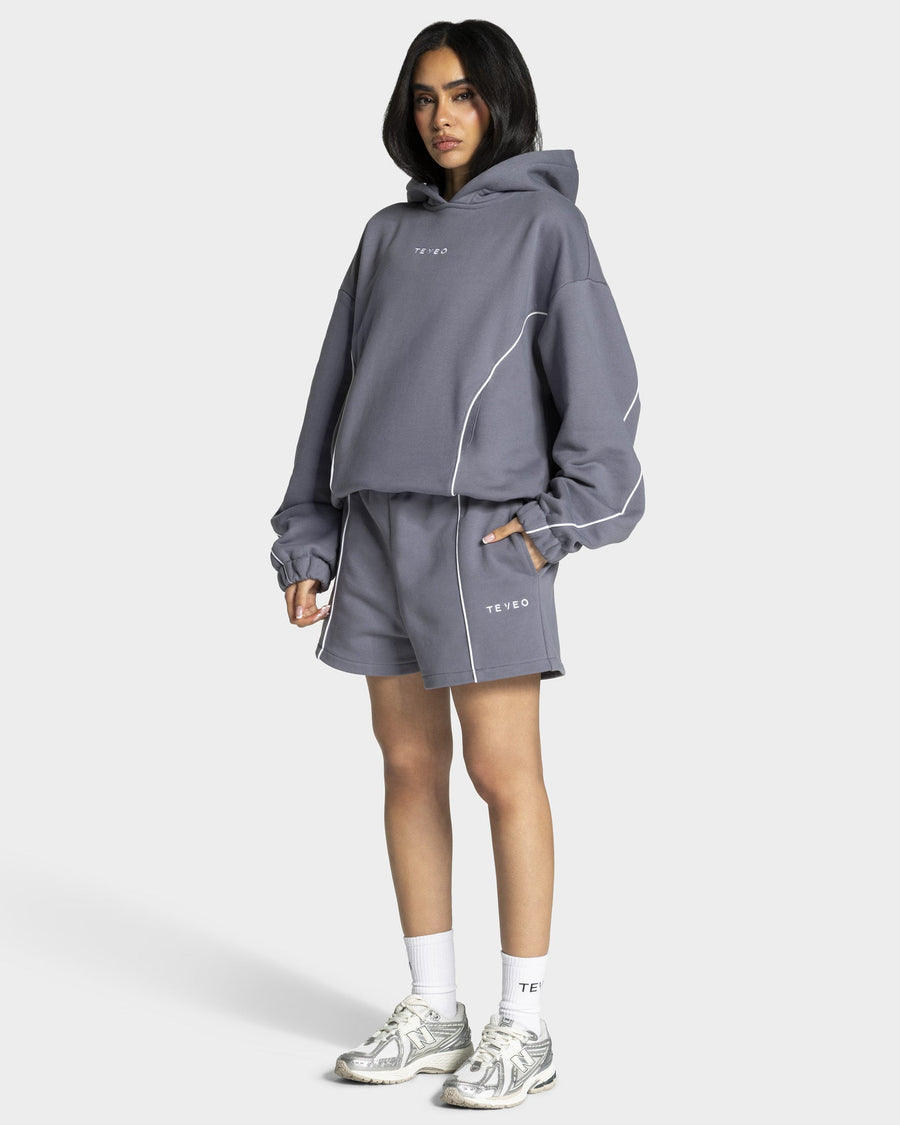 Short oversize Contrastline « argenté »