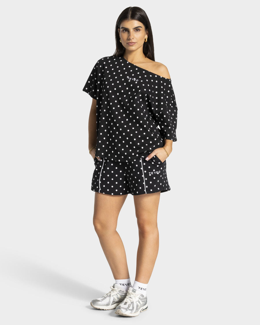 Short oversize Contrastline « noir à pois »