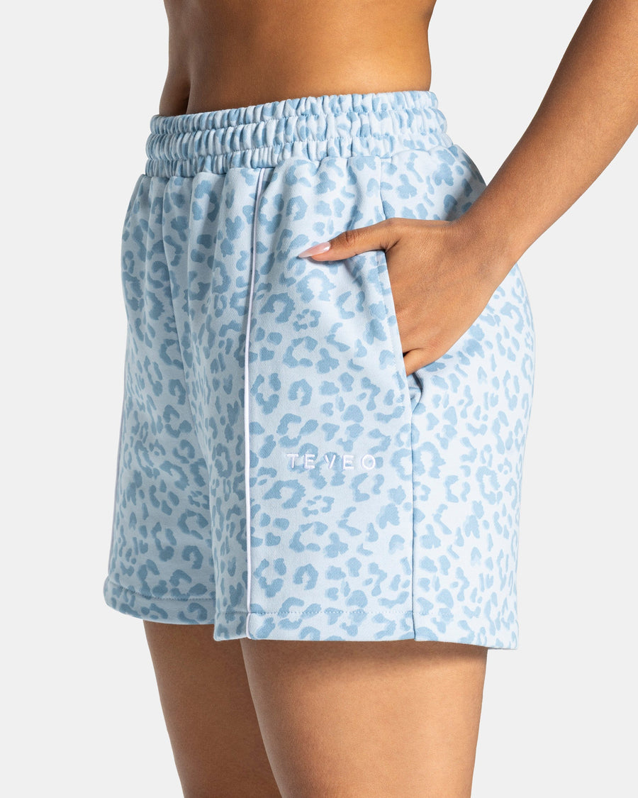 Short oversize Contrastline « Léopard bleu layette »
