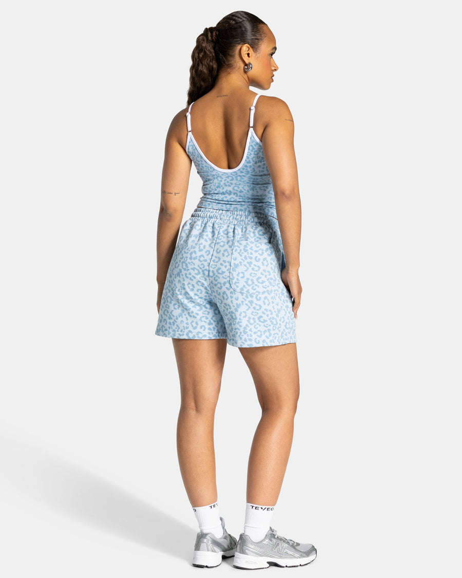 Short oversize Contrastline « Léopard bleu layette »