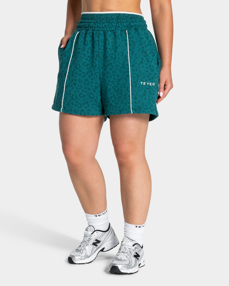 Short oversize Contrastline « Léopard Petrol »