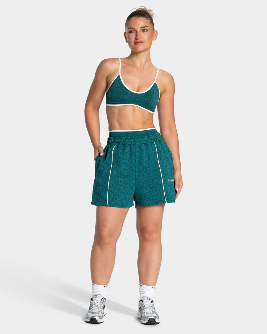 Short oversize Contrastline « Léopard Petrol »