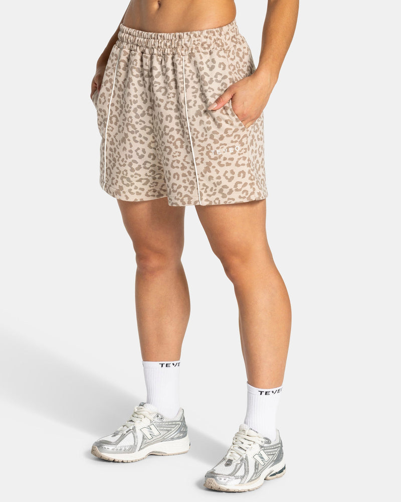 Short oversize Contrastline « Léopard Cream »
